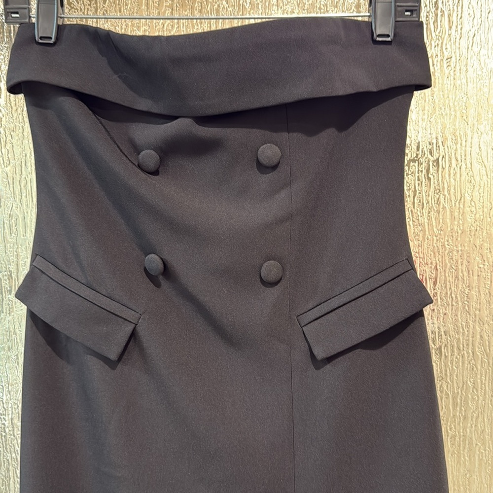 Meshki Black Tuxedo Dress with slit